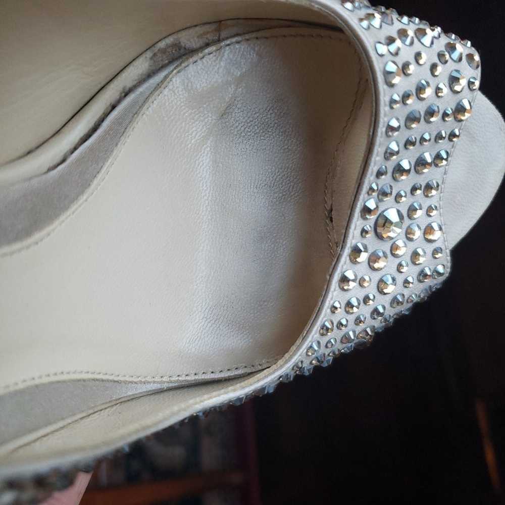 Alexander McQueen gold cream crystal heels 37/7 - image 12