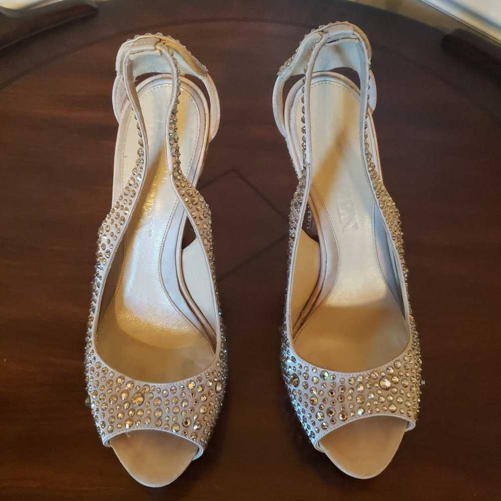 Alexander McQueen gold cream crystal heels 37/7 - image 2