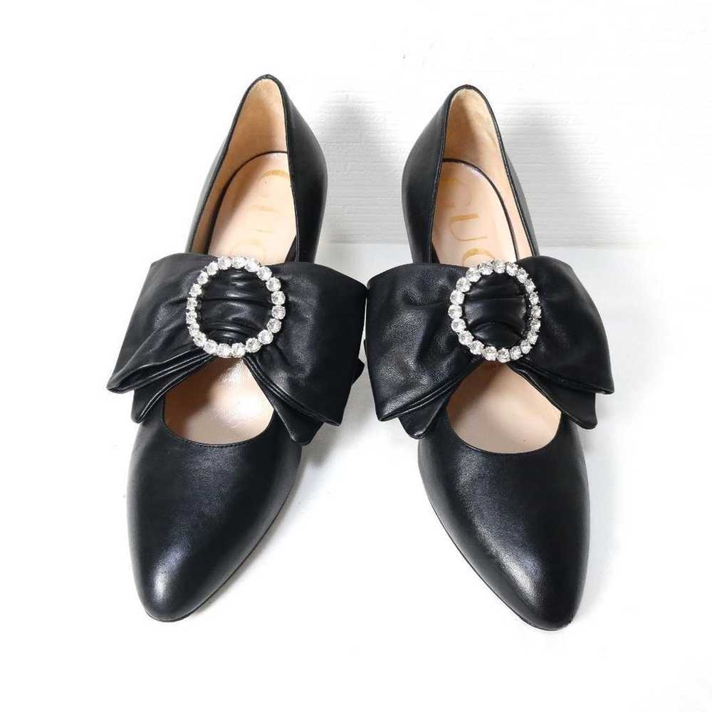 Almost new GUCCI leather 2WAY pumps with ribbon a… - image 2