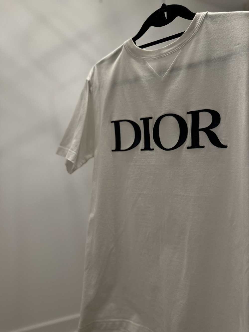 Dior Dior Homme White Logo Embroidered Cotton T-S… - image 1