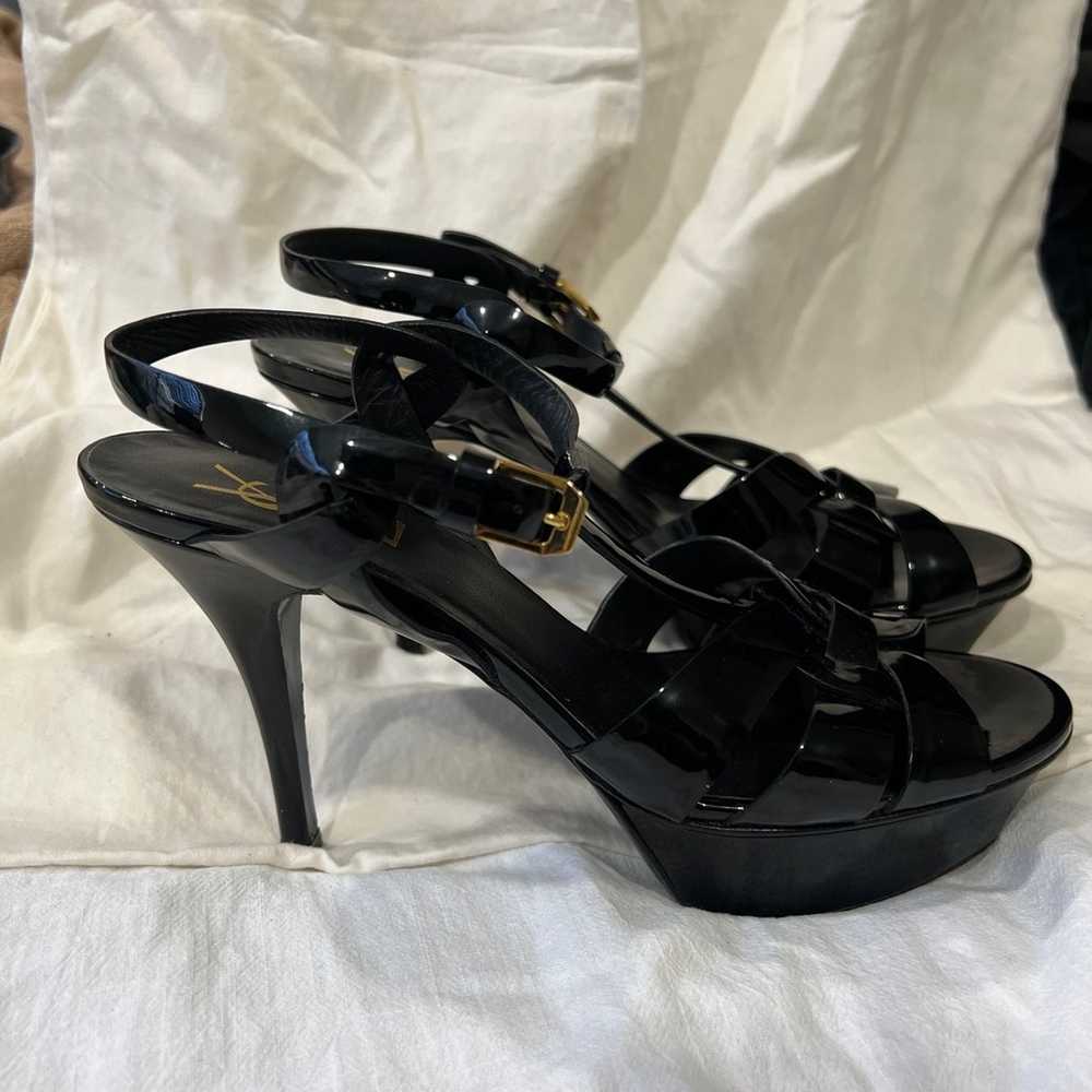 YSL(Saint Laurent) Black Triubute T Strap Heels P… - image 3