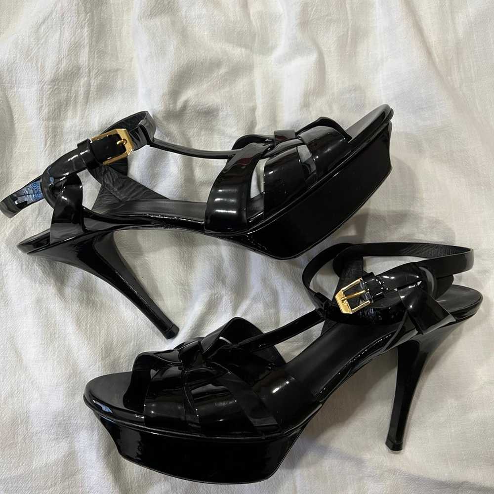 YSL(Saint Laurent) Black Triubute T Strap Heels P… - image 4