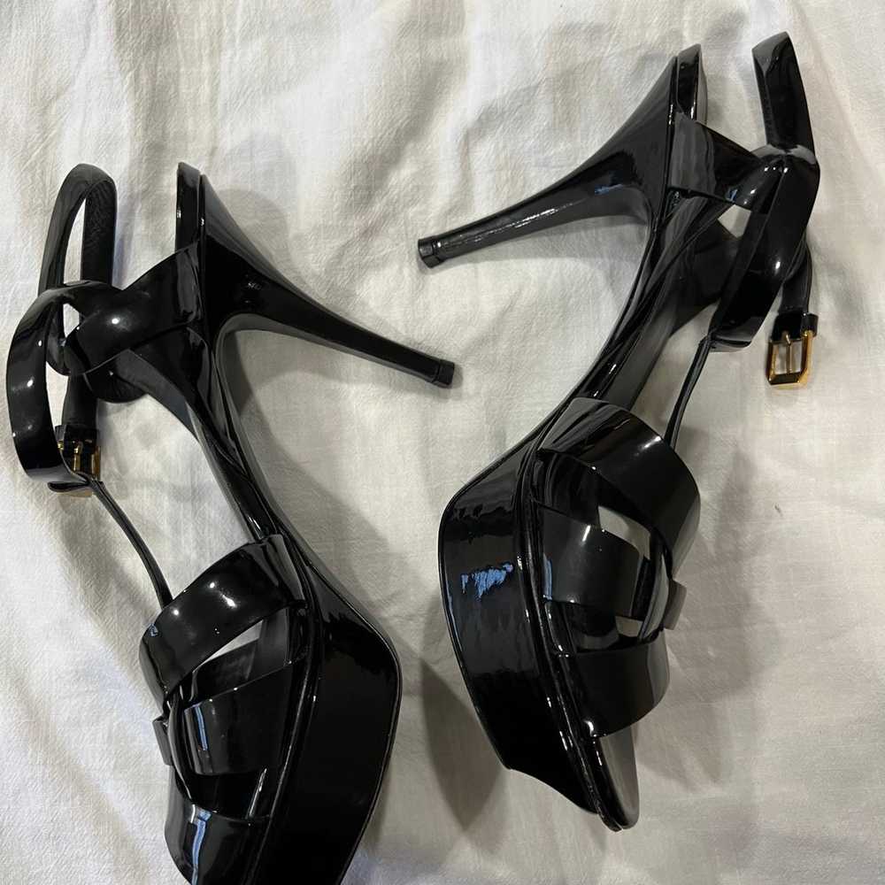 YSL(Saint Laurent) Black Triubute T Strap Heels P… - image 8