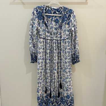 Blue and white floral dress