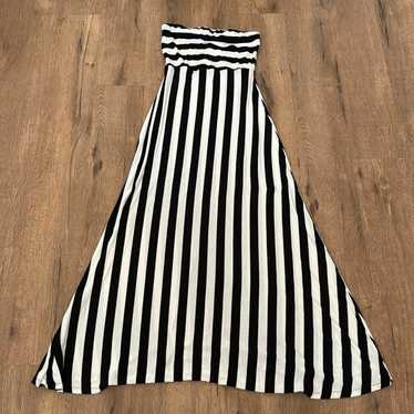 Target Mossimo Black & White Striped Maxi Dress