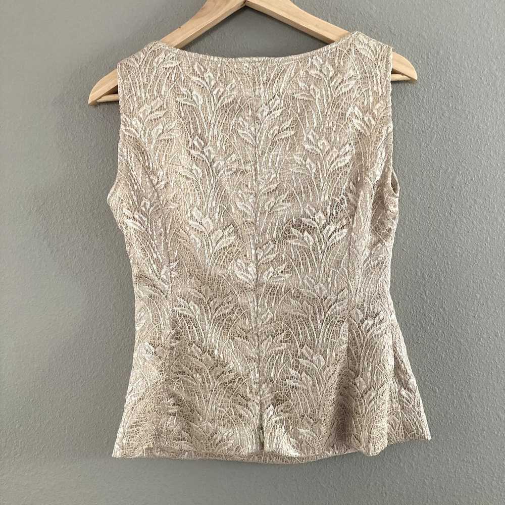 Lord & Taylor Lace Overlay Sleeveless Shell - Vin… - image 5