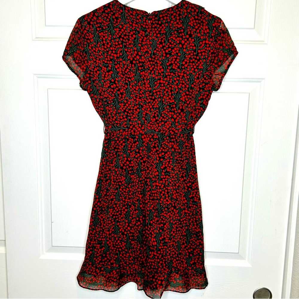 Bardot Cherry Print Faux Wrap Dress * Red / Black… - image 3