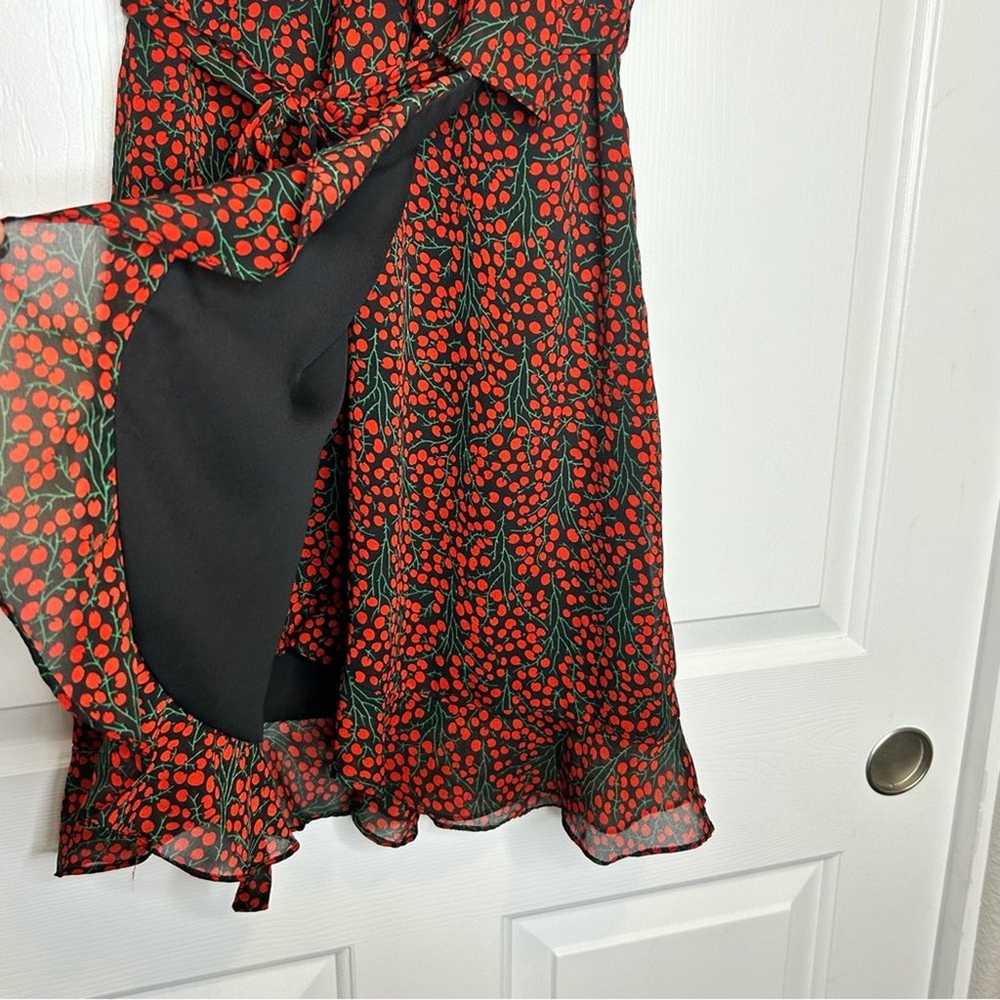 Bardot Cherry Print Faux Wrap Dress * Red / Black… - image 5