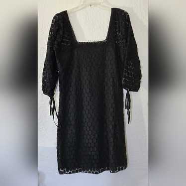 Solitaire by Ravi Khosla Black Boho Dress Sz M - image 1