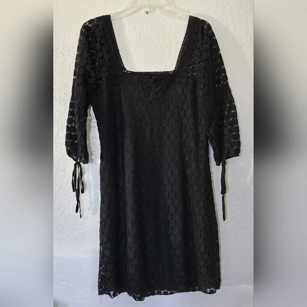 Solitaire by Ravi Khosla Black Boho Dress Sz M - image 2