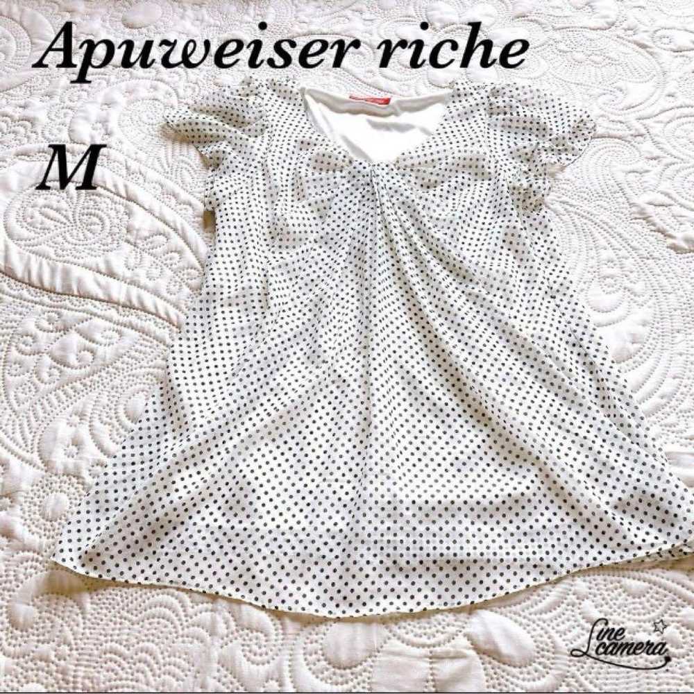 Apuweiser riche M size polka dot V-neck short-sle… - image 1