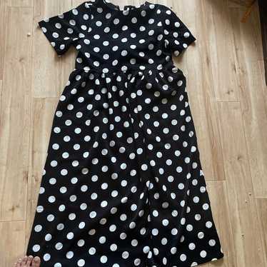 Black polka dot dress