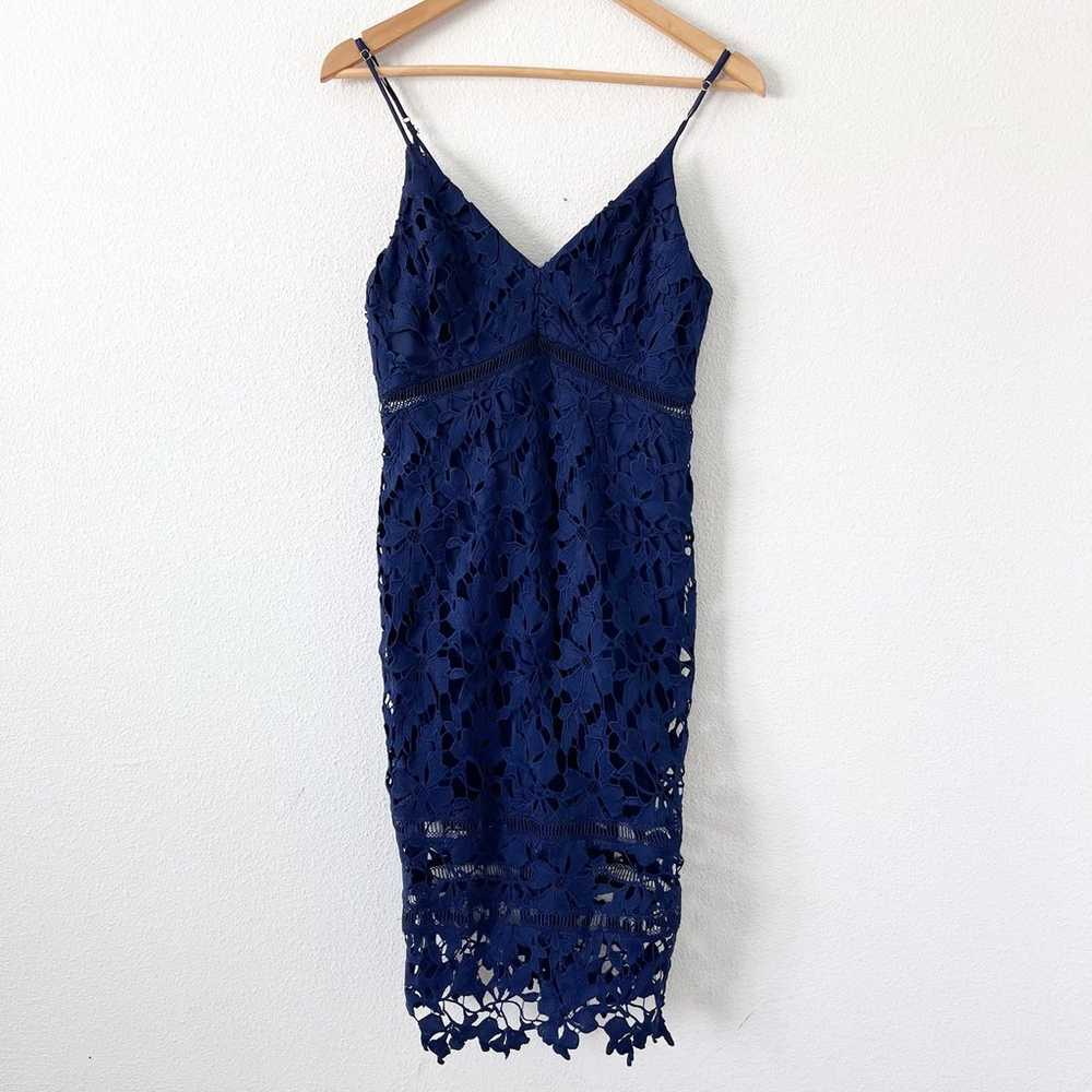 ASTR The Label Navy Blue Lace Bodycon Dress - image 1