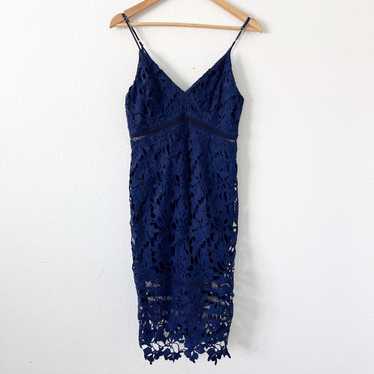 ASTR The Label Navy Blue Lace Bodycon Dress - image 1