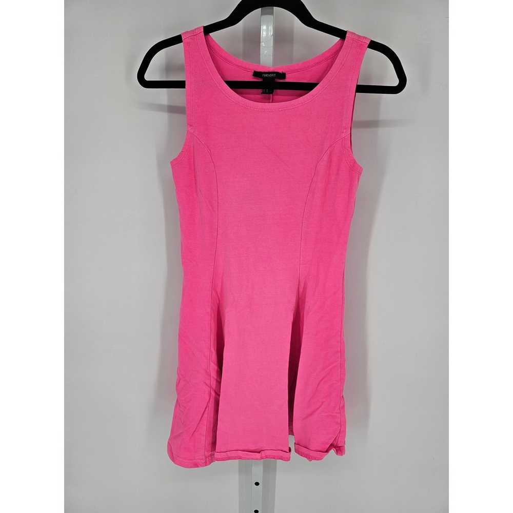 FOREVER 21 Women's Bright Pink Sleeveless Round N… - image 1