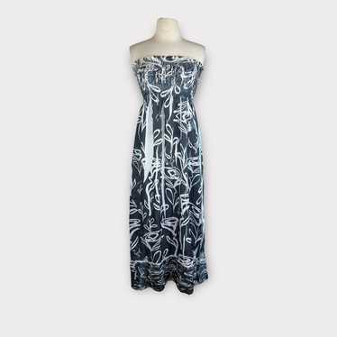 Lapis Anthropologie Black Ivory Smocked Convertibl