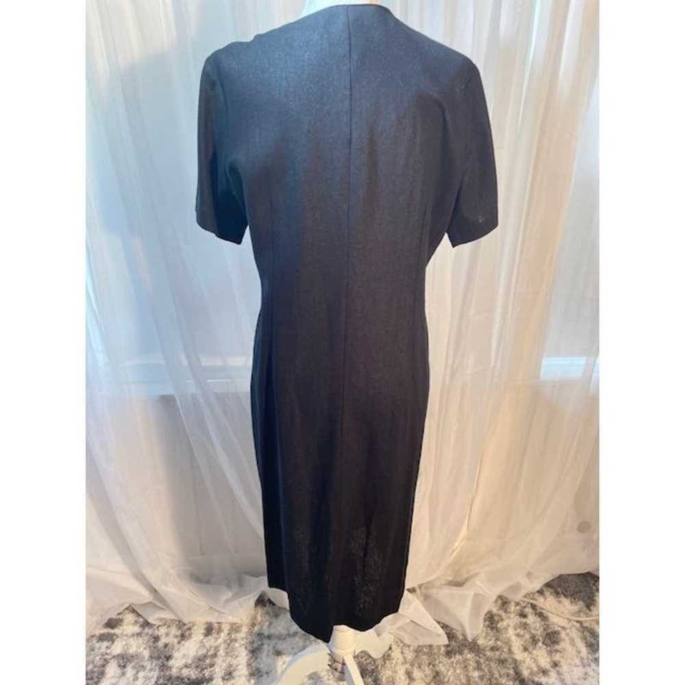 NWOT Orvis Size 14 Dress Black Linen Blend Button… - image 3