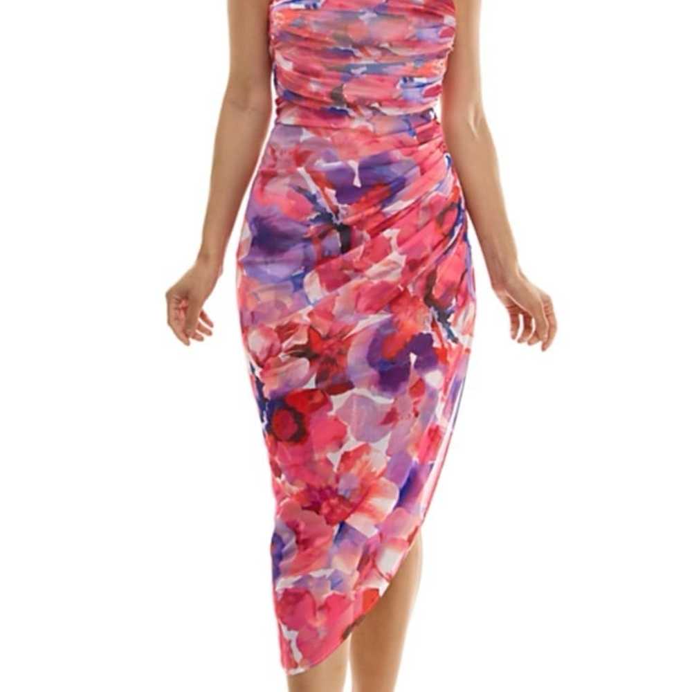 strapless midi floral dress - image 1