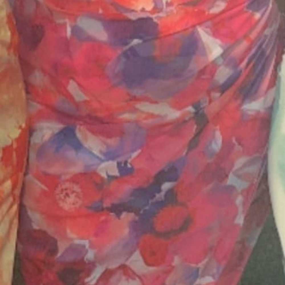 strapless midi floral dress - image 2