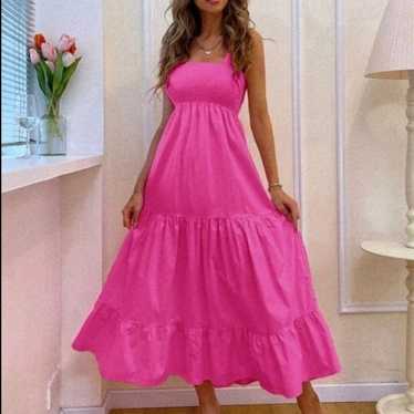 Hot Pink Maxi Dress L - image 1