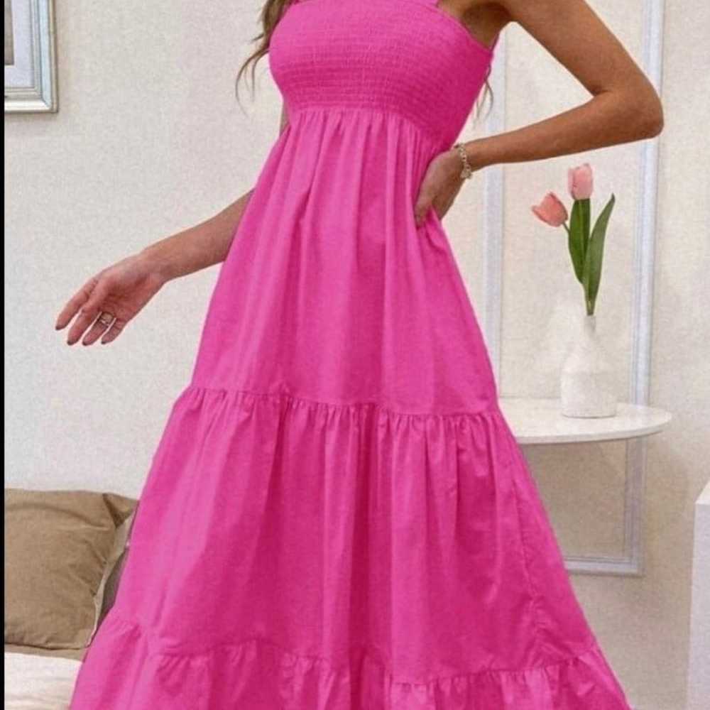 Hot Pink Maxi Dress L - image 3