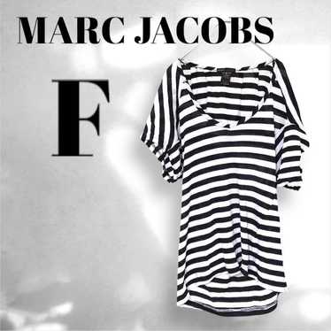 【MARC JACOBS】Cut-Sleeve T-shirt Striped Cotton 100