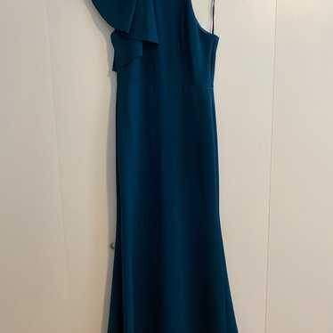 Lulus Margaux Teal Blue One-Shoulder Maxi Dress