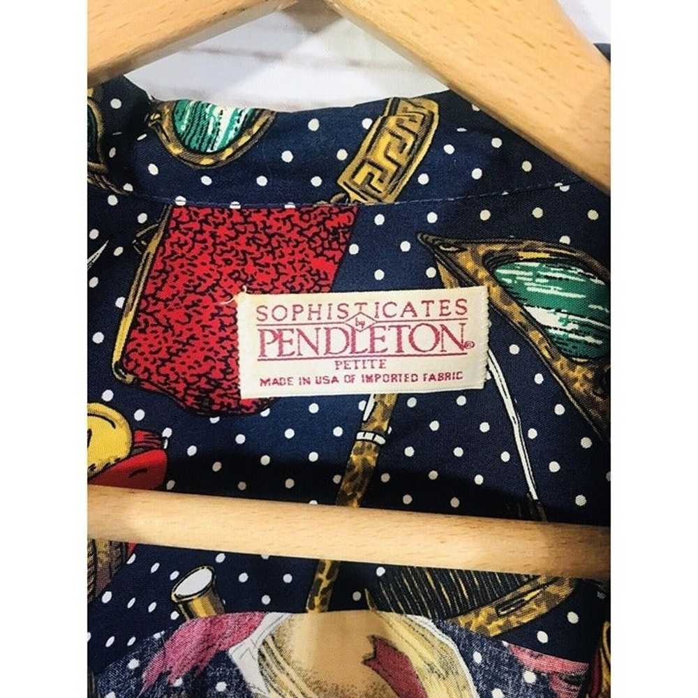 Pendleton Womens Blouse Sz 6 Petite Short Sleeve … - image 3