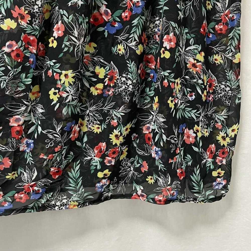 One Piece Sheer Black Floral L Long Skirt Vintage… - image 8