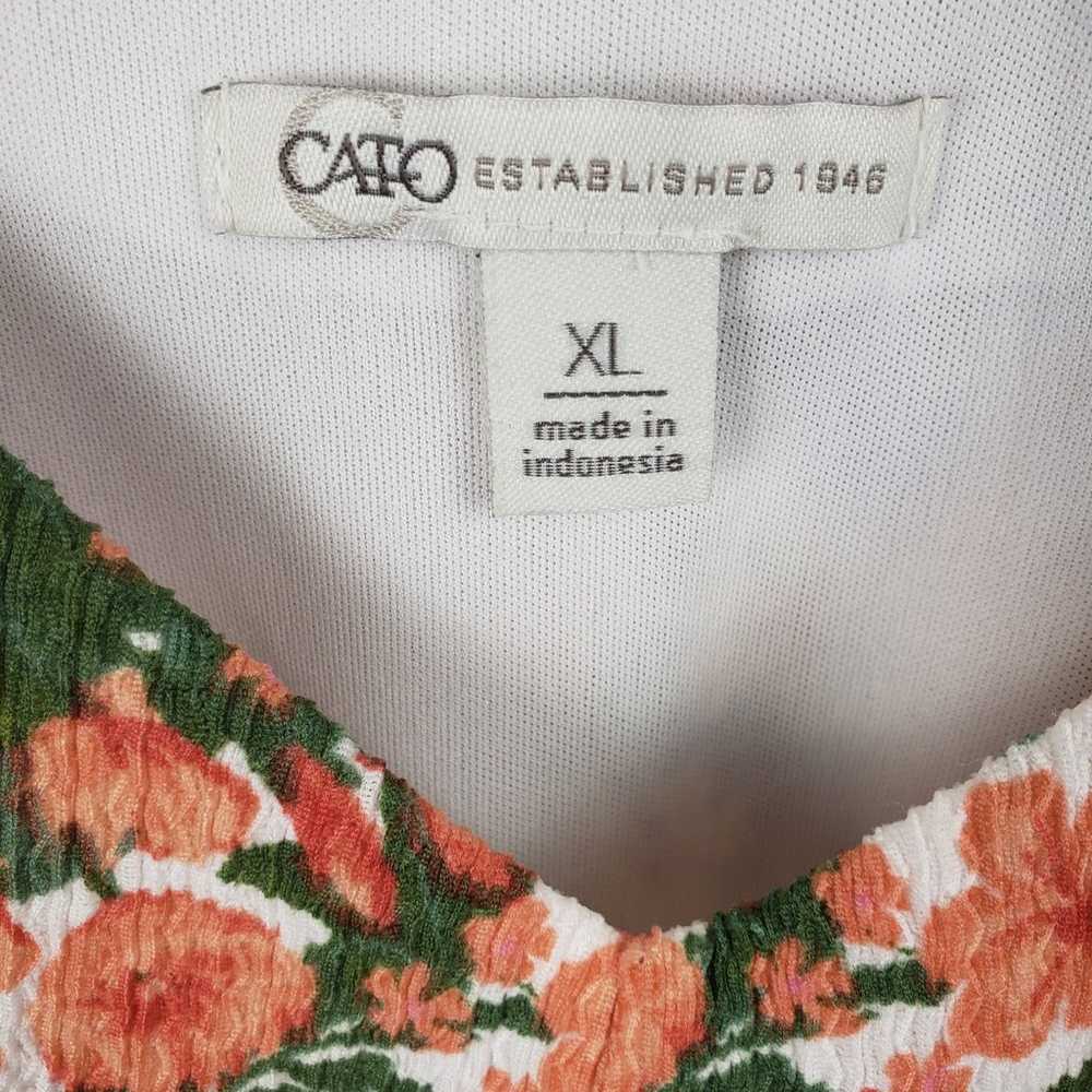 NWOT Cato Orange Multicolored Puff Short Sleeve D… - image 4