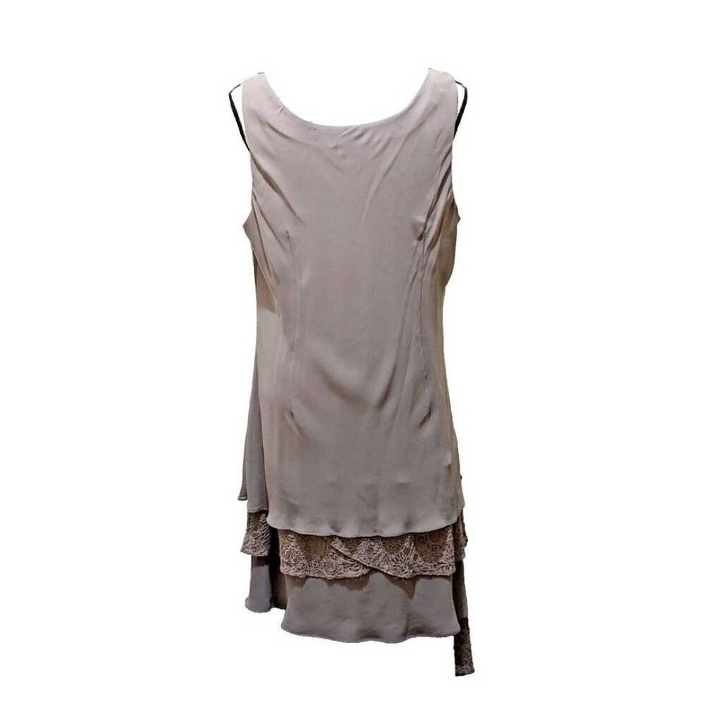 S. L. Fashions Dress 18 Taupe Sleeveless Lace Tie… - image 10