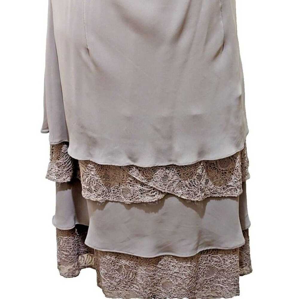 S. L. Fashions Dress 18 Taupe Sleeveless Lace Tie… - image 11