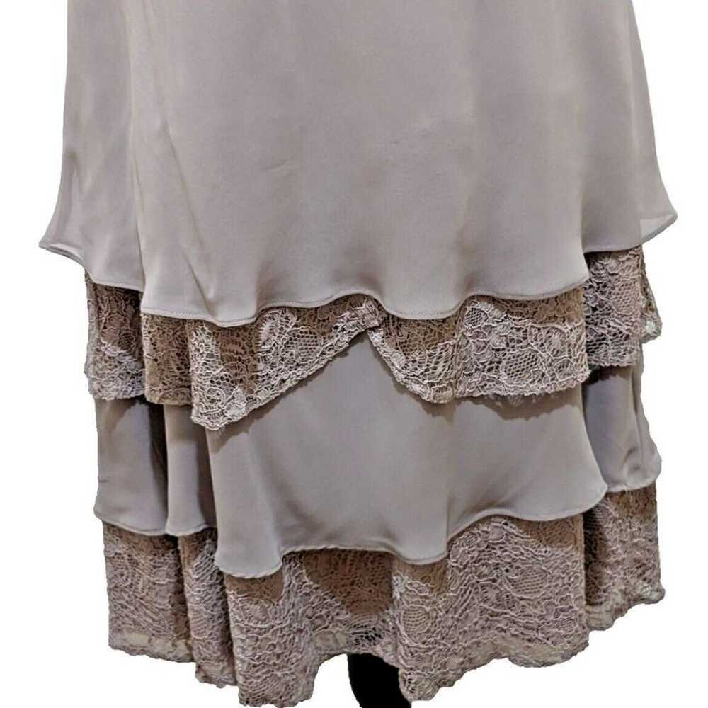 S. L. Fashions Dress 18 Taupe Sleeveless Lace Tie… - image 3