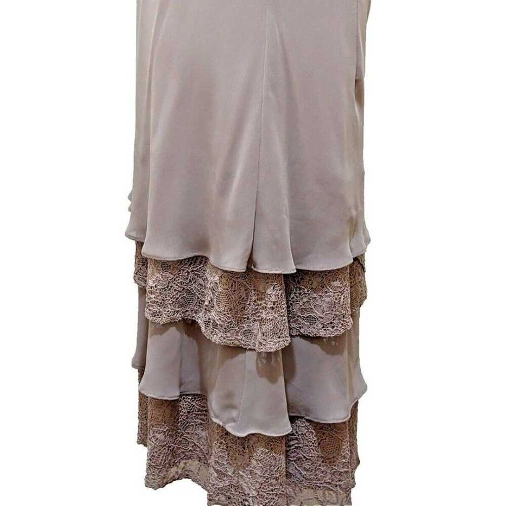 S. L. Fashions Dress 18 Taupe Sleeveless Lace Tie… - image 8