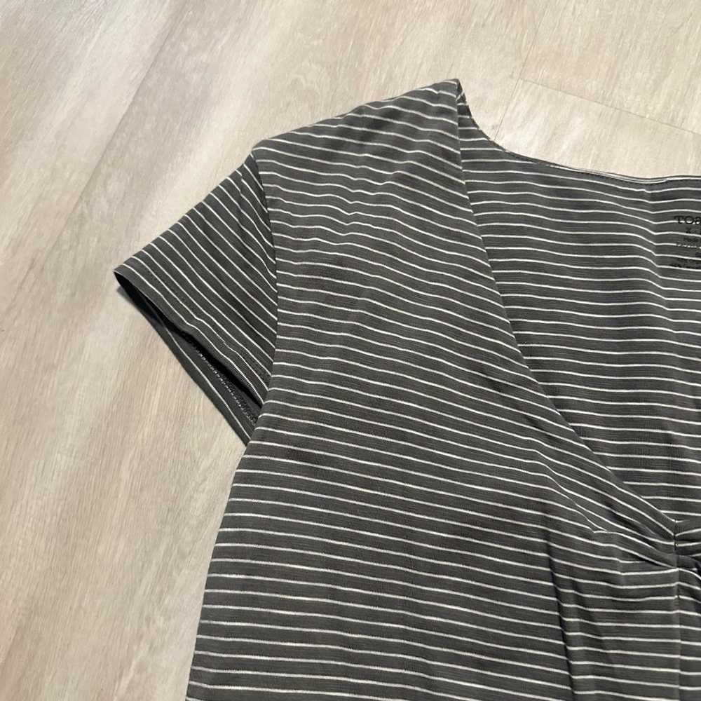 Toad & Co Gray White Cotton Striped Dress Sz XL - image 7