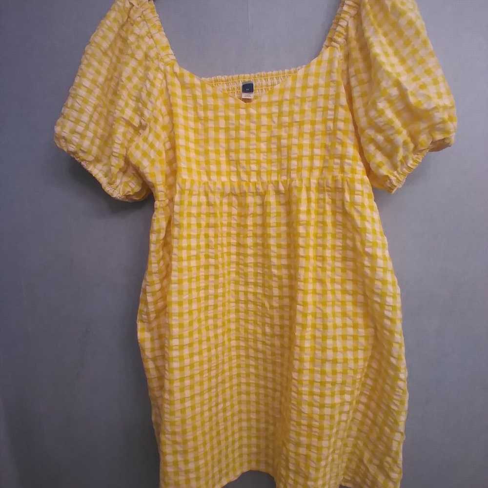 Old Navy  Yellow Gingham Seersucker Fit and Flare… - image 2