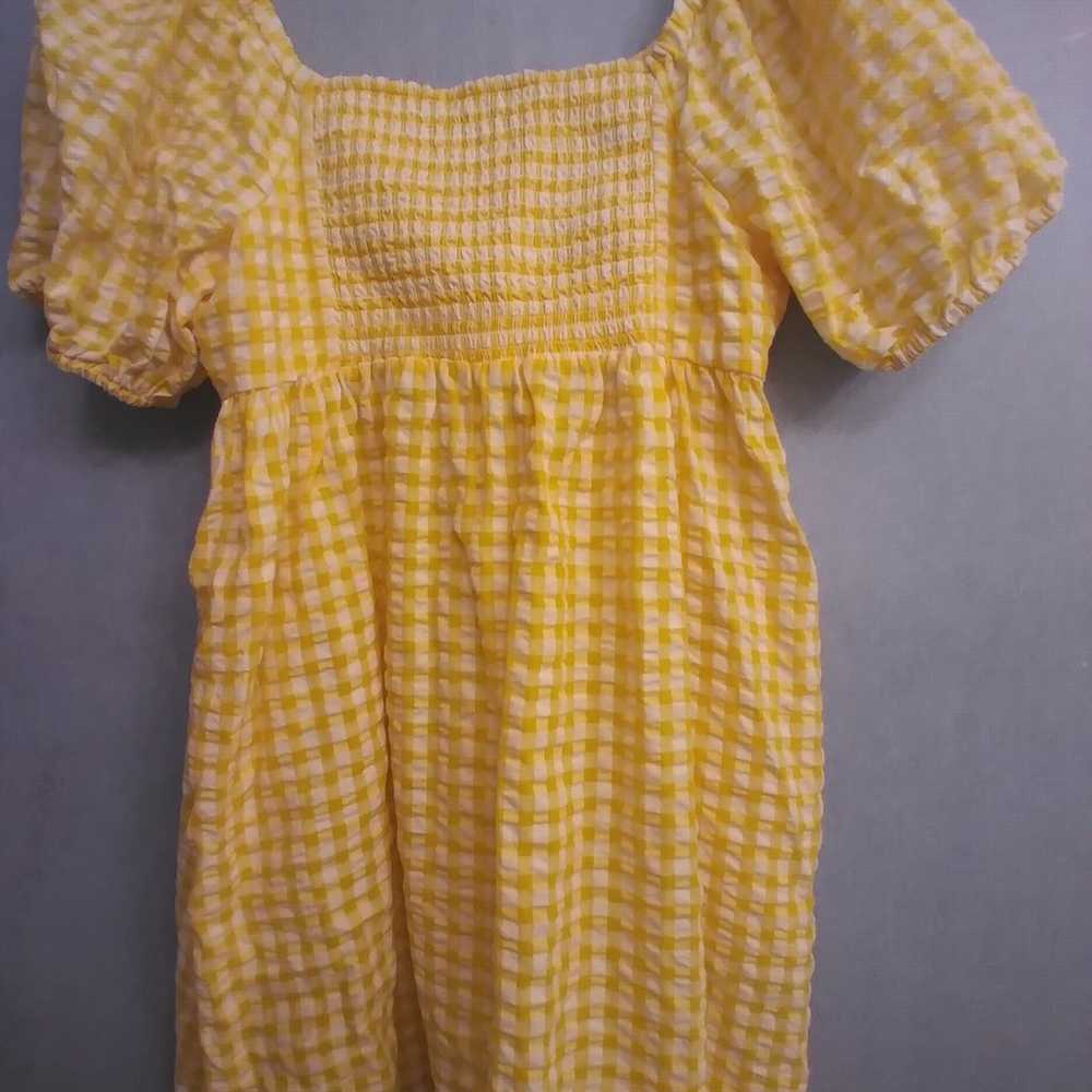 Old Navy  Yellow Gingham Seersucker Fit and Flare… - image 4