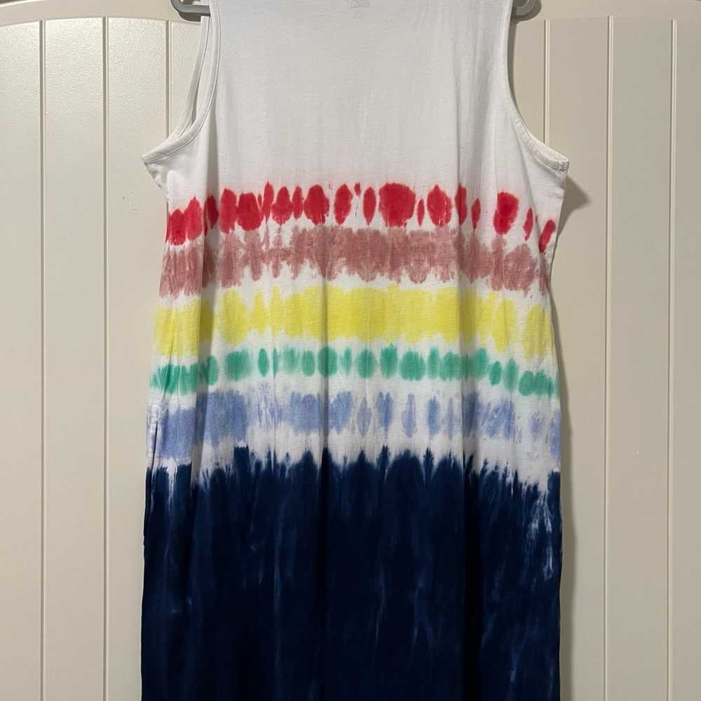 Lands End Womens Rainbow Tie Dye Cotton Jersey Sw… - image 5