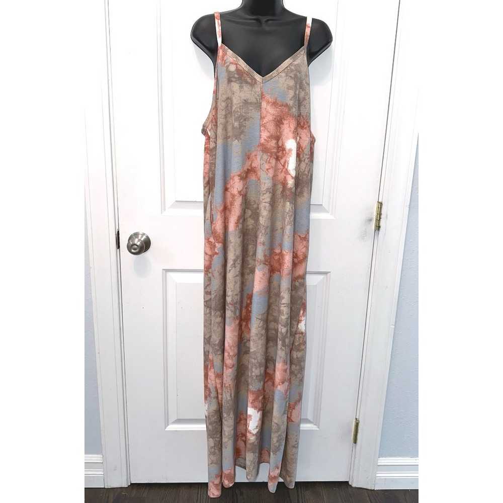 Zenana French Terry Tie Dye Cami Maxi Dress BLUE … - image 2