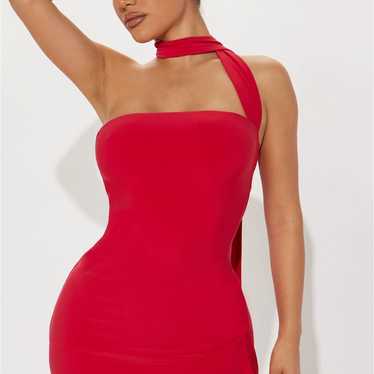 Fashion Nova red ruffle mini dress