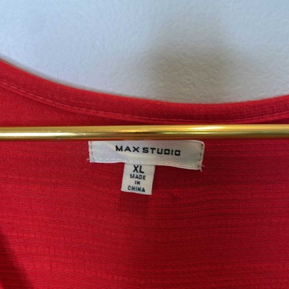 Max Studio Red Faux Wrap Dress XL - image 3