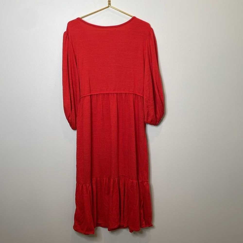 Max Studio Red Faux Wrap Dress XL - image 5