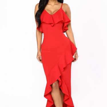 Red Bodycon spaghetti strap mermaid dress