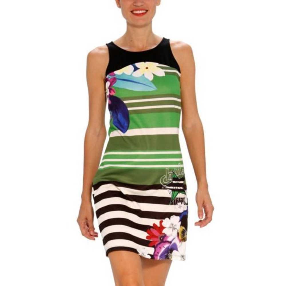 Desigual Chula Life Floral Striped Print Dress Wo… - image 1