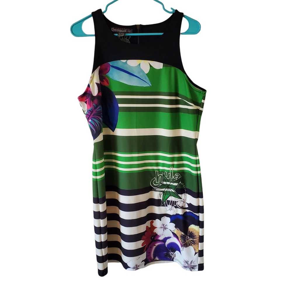 Desigual Chula Life Floral Striped Print Dress Wo… - image 2