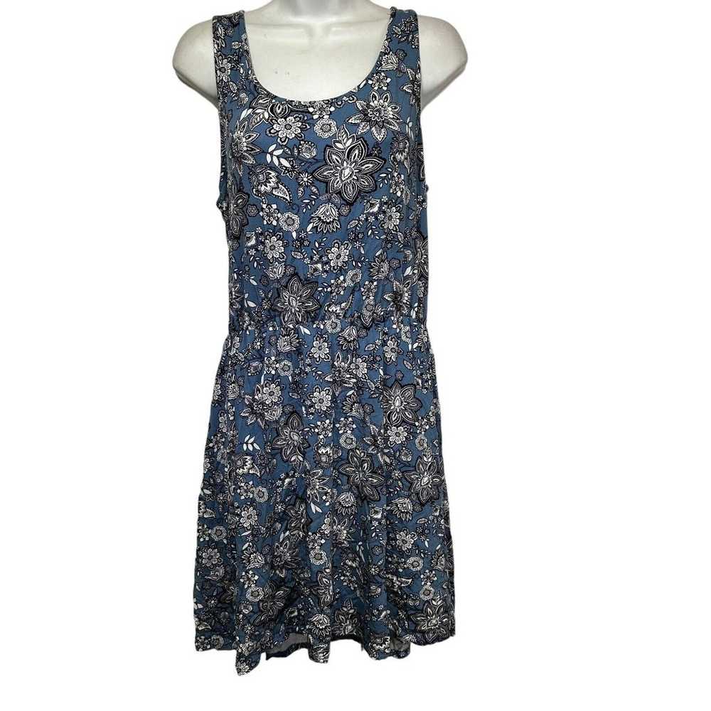 chetta b floral blue black Modal dress XL - image 1