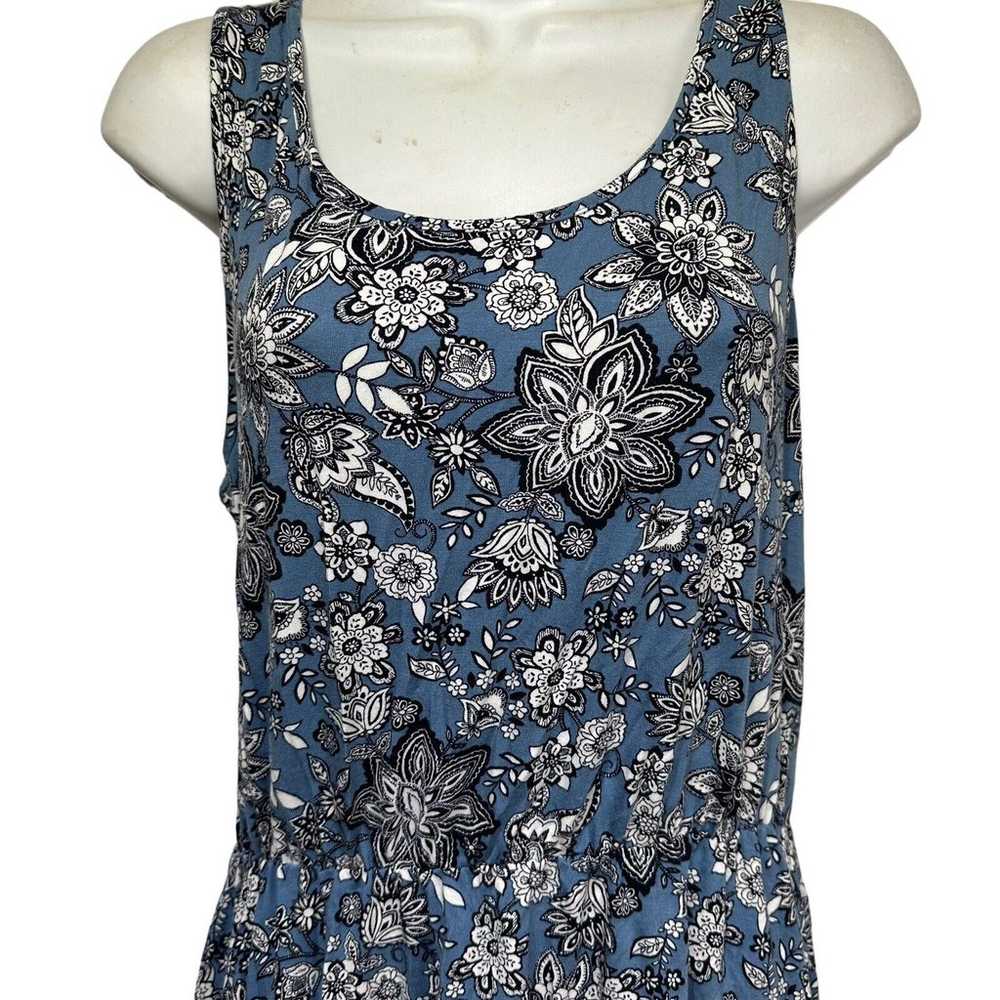 chetta b floral blue black Modal dress XL - image 2