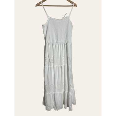 Jessica Simpson White Eyelet Smocked Sleeveless M… - image 1