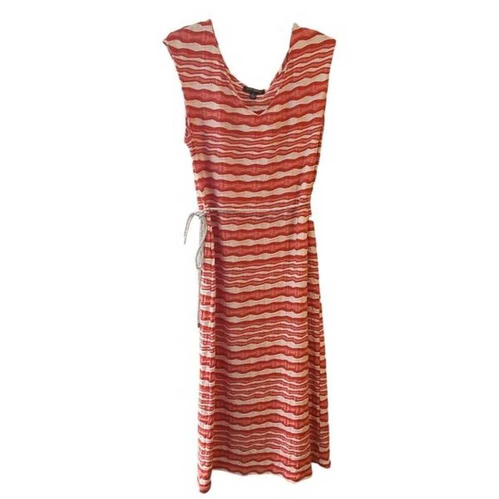 Sharagano Stretch Stripe Belted Midi Dress - image 2