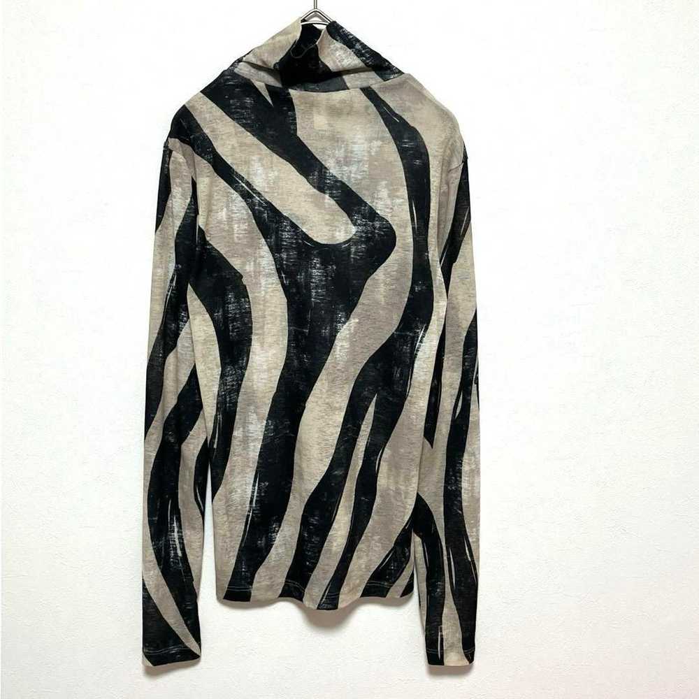 【H&M】F Turtleneck Blouse Long Sleeve Printed Shirt - image 2